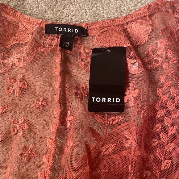 Torrid size 3/4 open front mesh crochet lace kimono NWT - Picture 9 of 9
